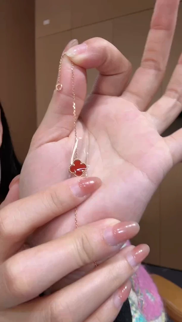 【闪购商品】玛瑙/玉髓手链18K金镶嵌 红色k黄，小号单花手链GHJ