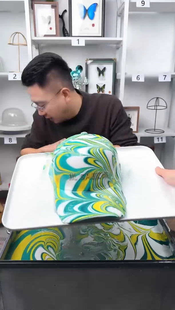 纯棉成人款美拉德色系水拓帽