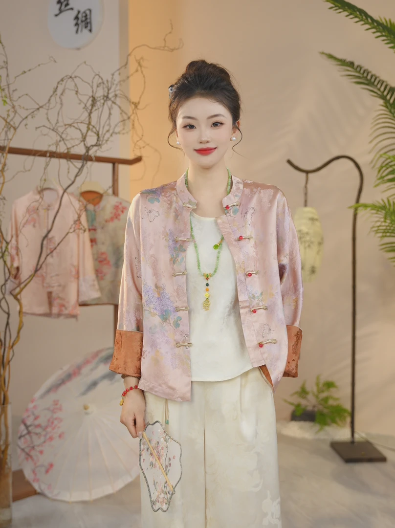 【吕夫人专属】【栖蝶云香】2025夏季新款新中式国风双面穿真丝防晒