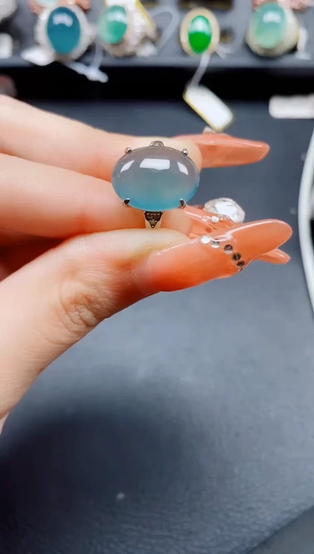银S925镶嵌戒指翡翠翡翠