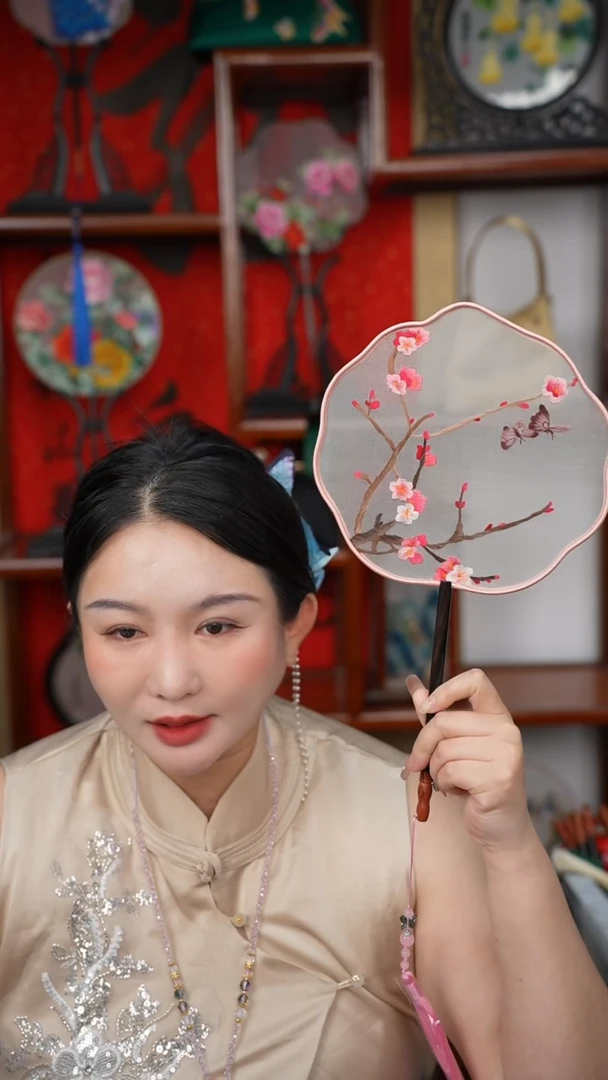 刺绣团扇绣花双面