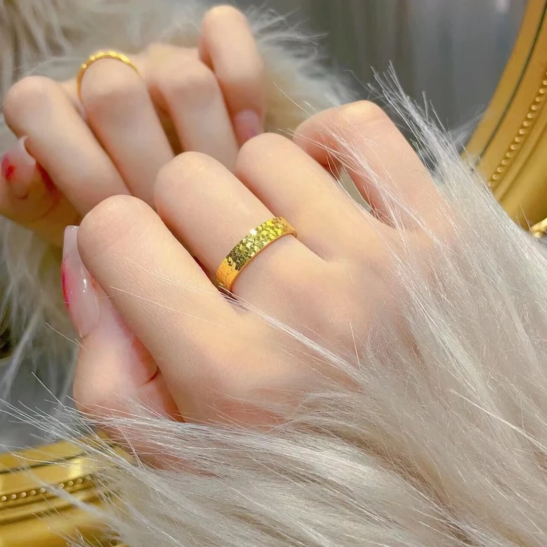 铜合金戒指 轻奢时尚网红爆款碎碎冰戒指女款简约气质百搭不掉色