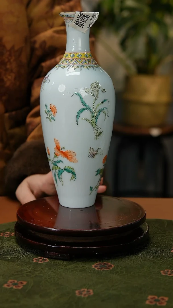 【闪购商品】196国企好瓷推荐官珐琅彩花卉赏瓶