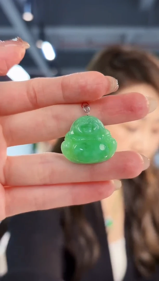 【闪购商品】翡翠颈饰18K金镶嵌缅料A货/支持复检/一件