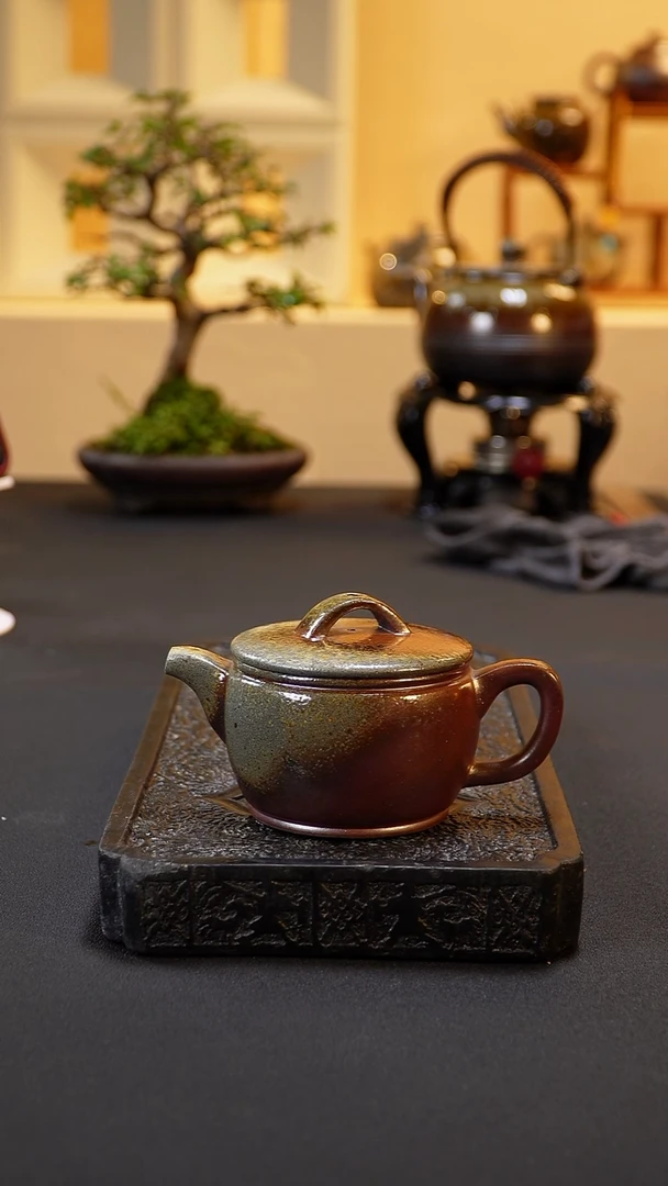 茶壶紫砂纯自然柴烧