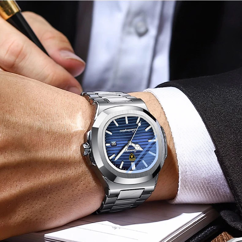 兰博基尼TRUSANG系列 男士运动 鹦鹉螺 蓝宝石镜面 夜光腕表