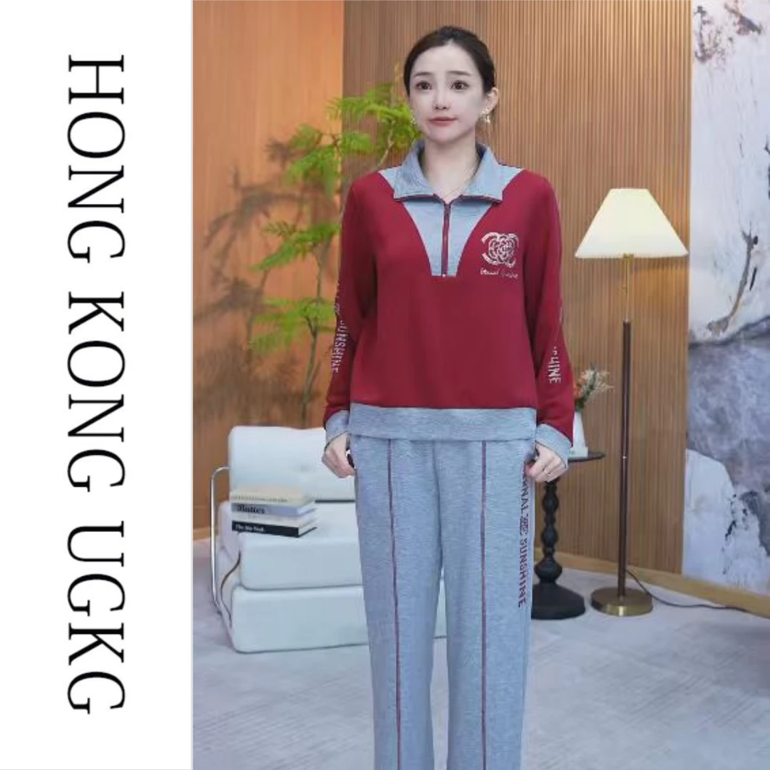 香港UGKG-休闲烫钻卫衣+裤子闲运动两件套-73253ZH102