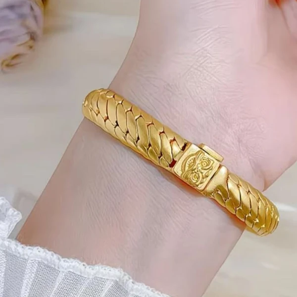 足银手链 足银镀金 马鞭手链时尚百搭气质个性霸气老板手链