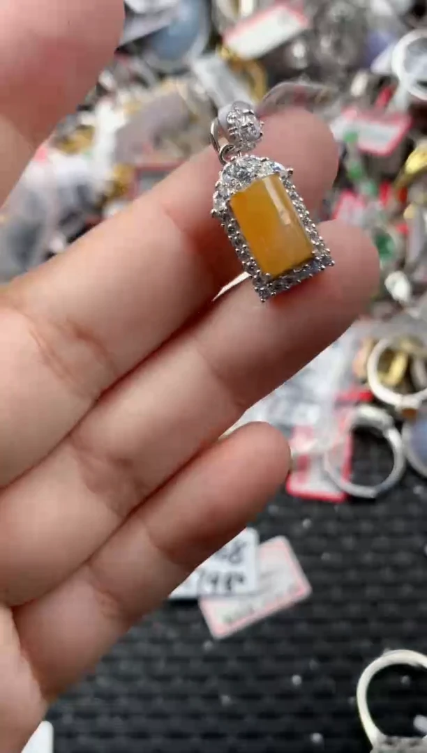 银S925镶嵌戒指翡翠555   2