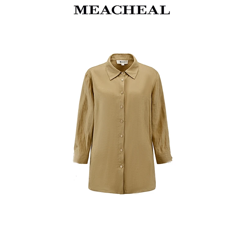 MEACHEAL米茜尔【星线好物】松烟棕衬衫324210014078
