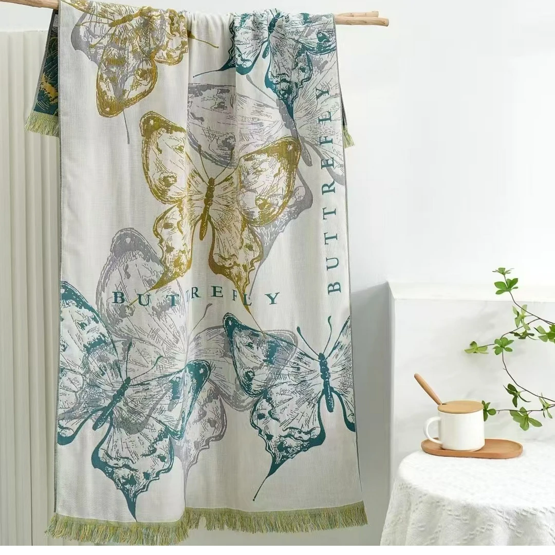 【温暖居家】大浴巾80x160-芬芳蝴蝶