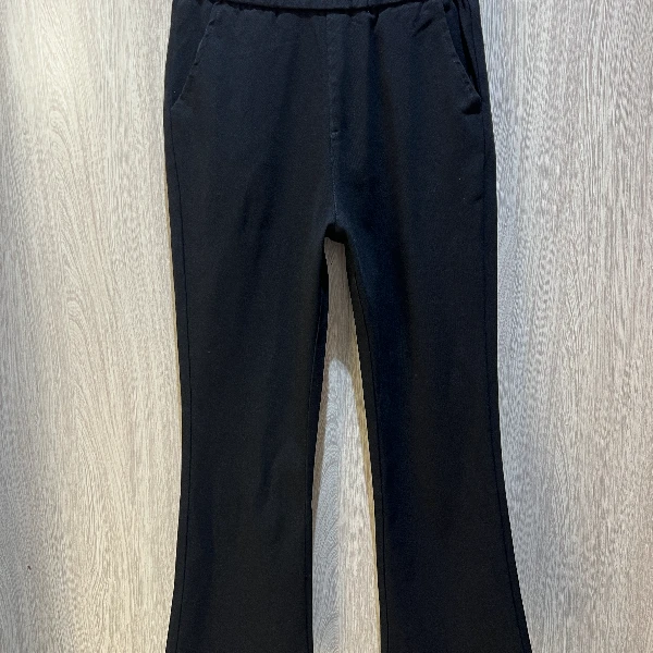 胖向向春装新款24641简约大方款高腰净面微八分喇小黑裤