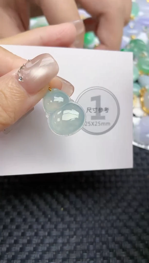 颈饰18K金镶嵌翡翠天然缅甸A货翡翠百元以上9元证书费自理