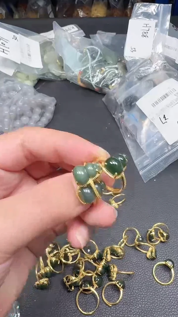 和田玉戒指银S925镶嵌39
