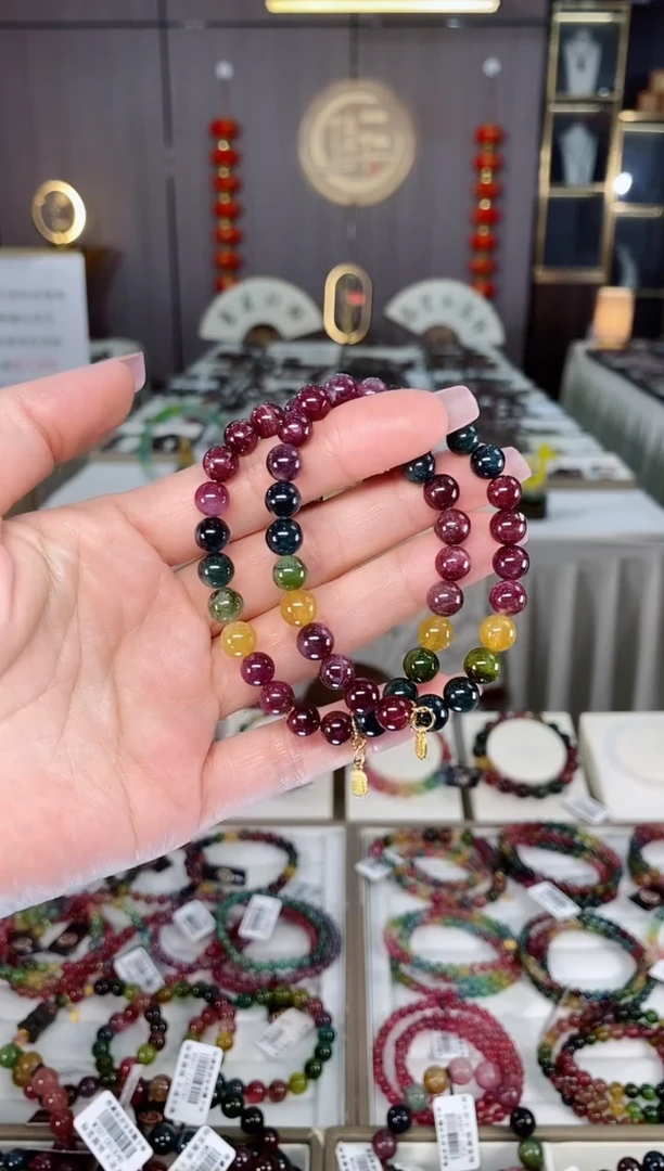 未镶嵌老矿碧玺单圈手串7mm+碧玺hon多样性发货一条