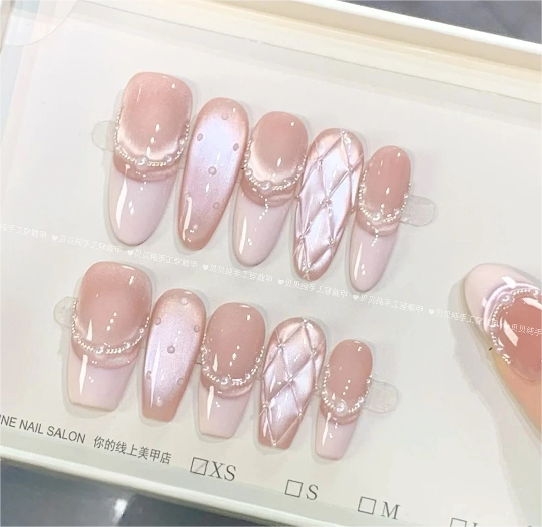 【香奶奶】少女风系列猫眼纯手工纯欲风穿戴美甲贴片1.0