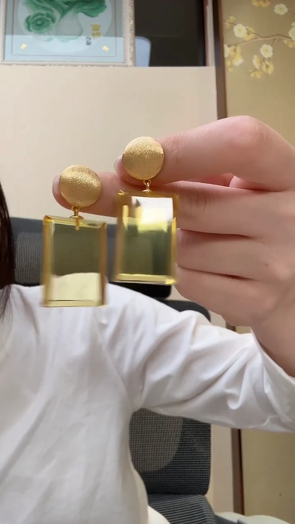 琥珀未镶嵌耳饰耳环