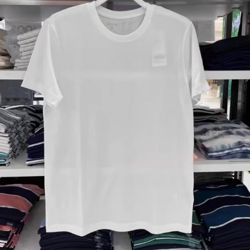 【艾萱萱】60151款休闲纯色中性T恤男抗菌打底衫短袖 约69