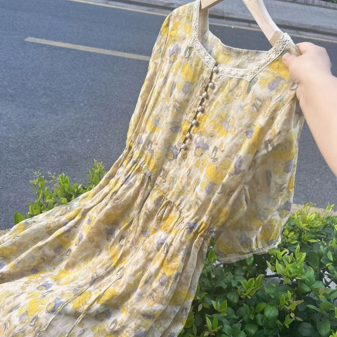 女士纯色印花苎麻裙子集合链接