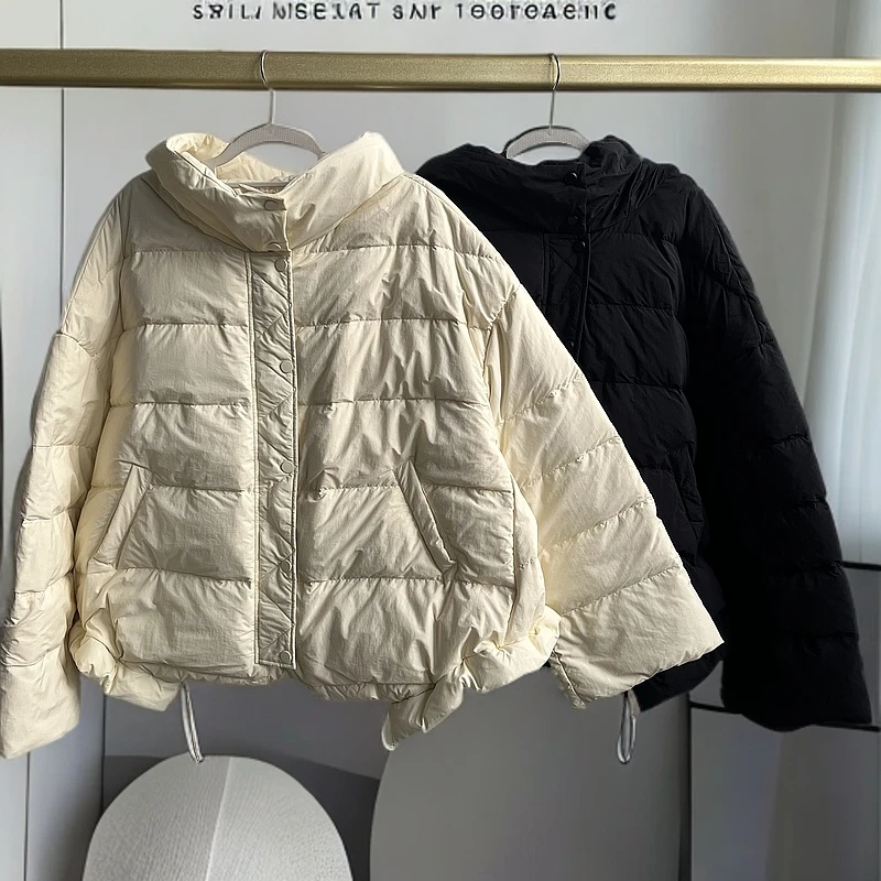 C4501 外贸单欧美风阔版抽绳时尚羽绒服(微瑕)