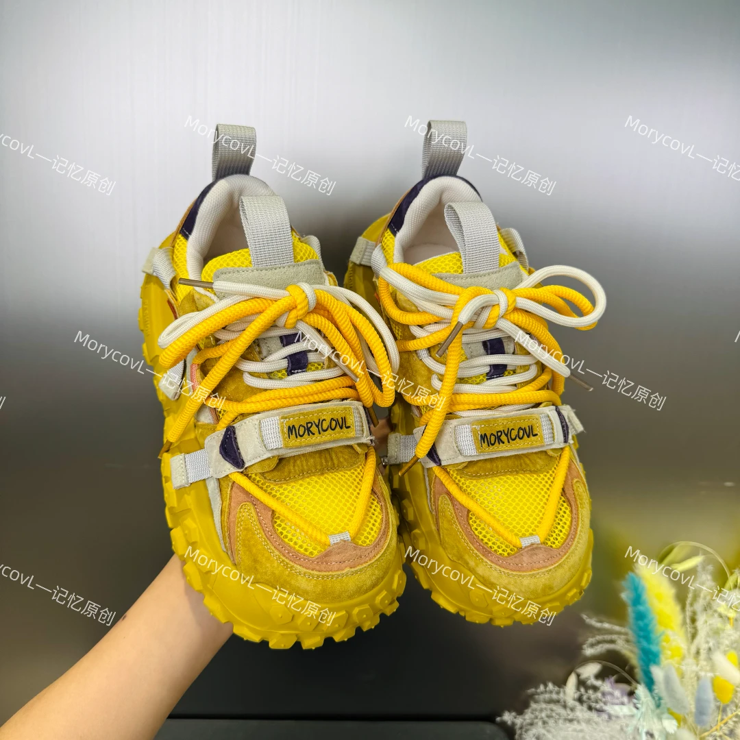 25夏季新款老爹鞋时尚小众百搭鞋子女ins厚底透气单网休闲鞋1256