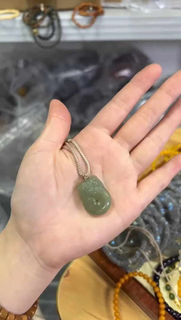 【闪购商品】和田玉颈饰未镶嵌和田玉吞金兽吊坠[530]