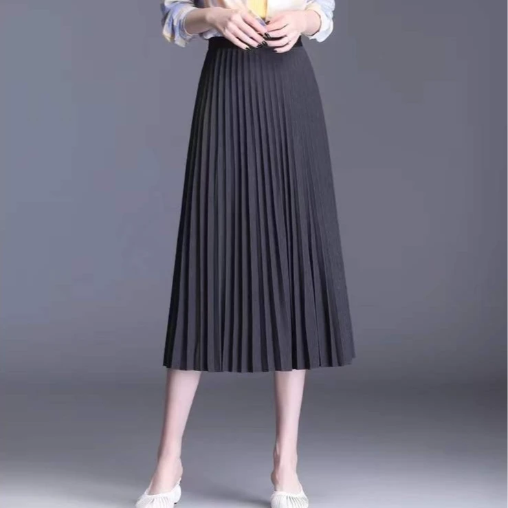 501秋季气质高腰百褶显瘦半身裙