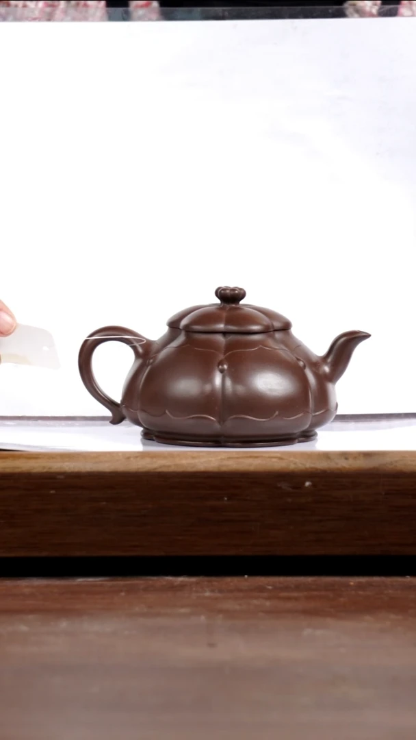 茶壶紫砂80年代一厂老紫泥般若莲华270CC