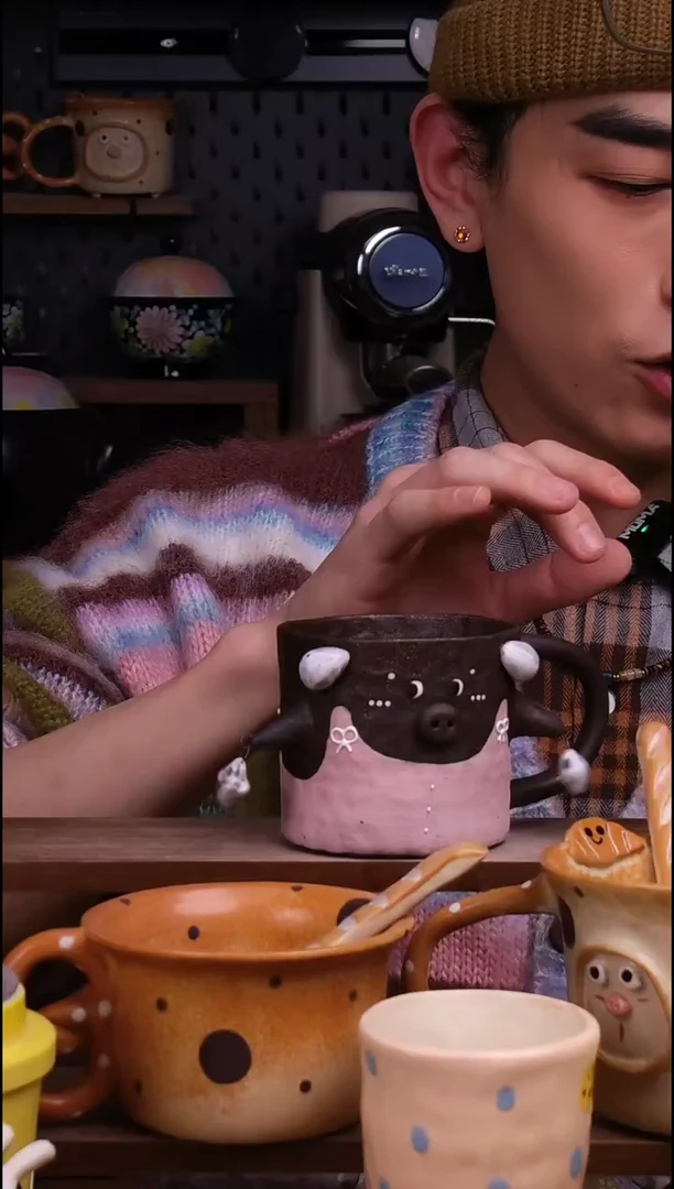 杯子豆****黄景德镇可爱设计师款陶瓷