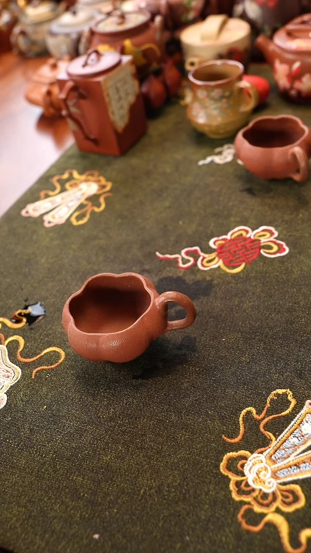 茶壶紫砂朱泥南瓜杯