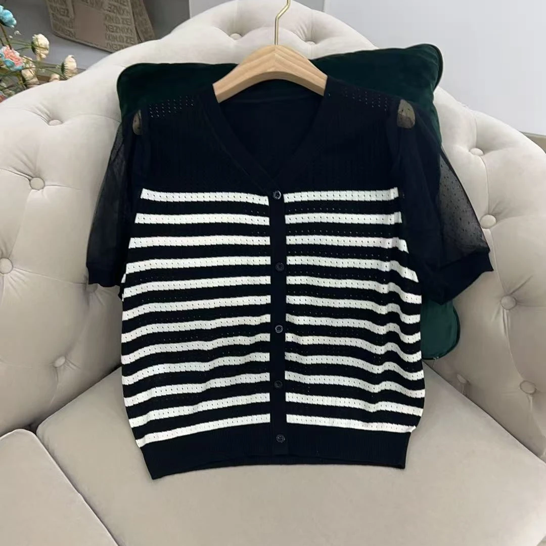 113#新款短袖针织衫显瘦时尚百搭套头37