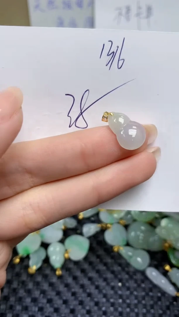 【闪购商品】翡翠颈饰18K金镶嵌天然缅甸A货翡翠