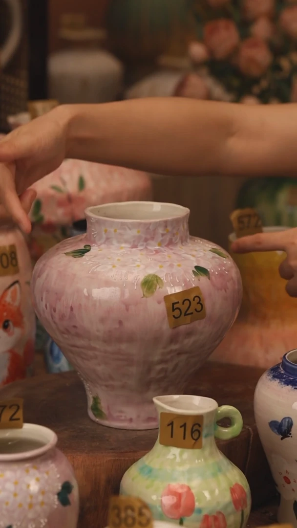 陶瓷523景德镇设计师手作花器摆件侘寂风