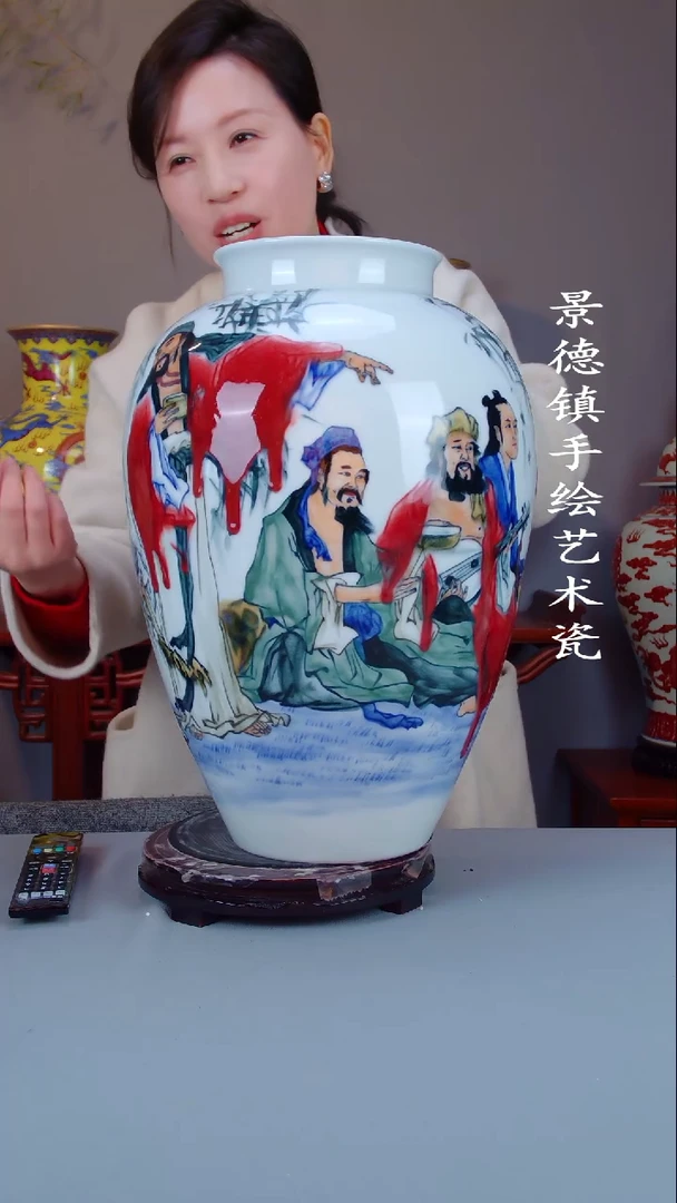 摆件陶瓷景德镇手工手绘陶瓷摆件71