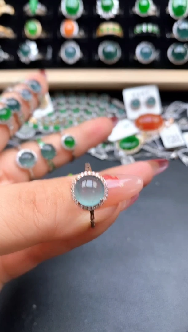 【闪购商品】翡翠戒指银S925镶嵌32132