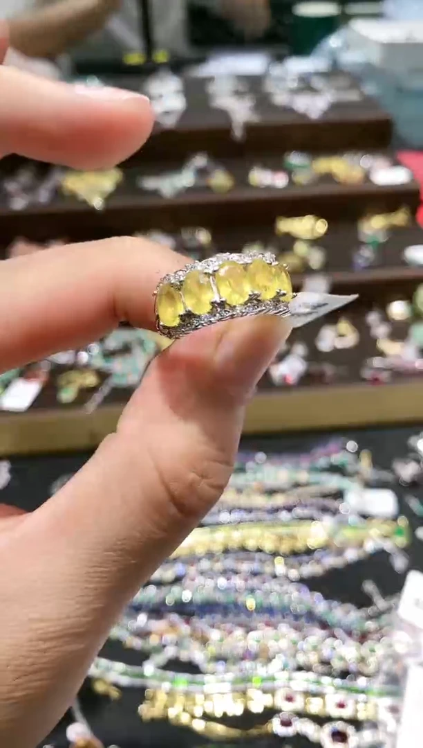 【闪购商品】蓝宝石戒指银S925镀金镶嵌戒指