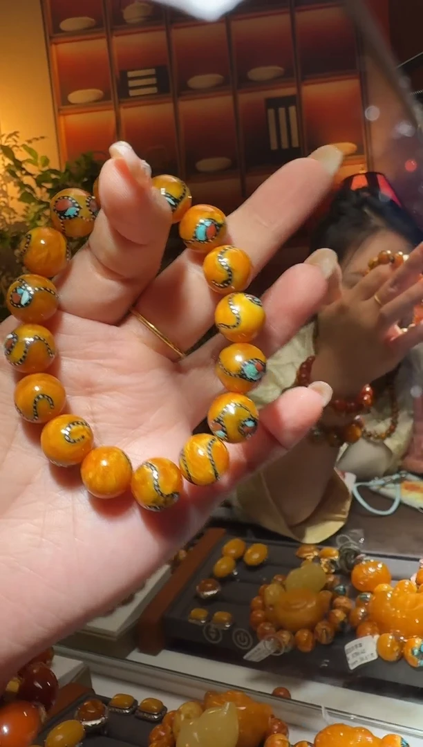 蜜蜡颈饰未镶嵌9864天然蜜蜡珠宝奇石全都保真