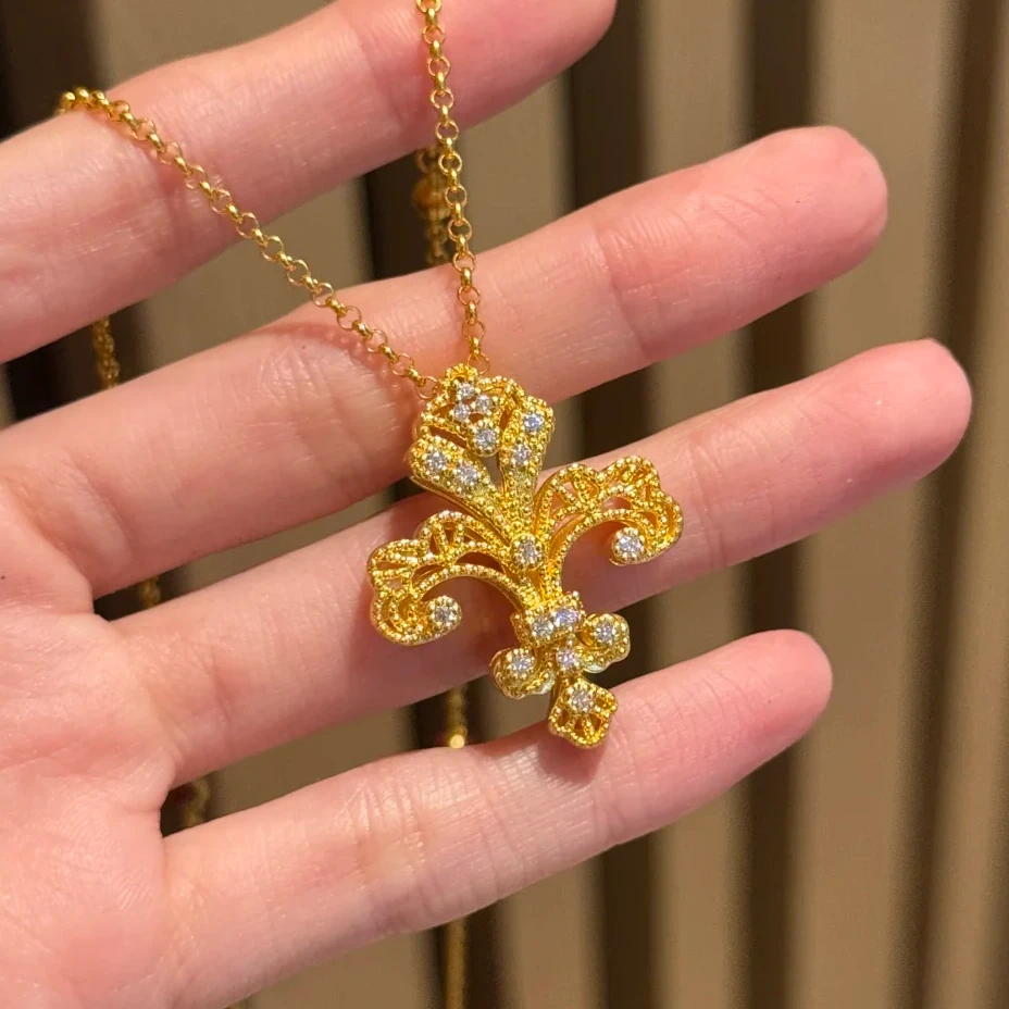 LBDYWH001镶钻鸢尾花吊坠模具石膏模具 金银加工模具 打金模具