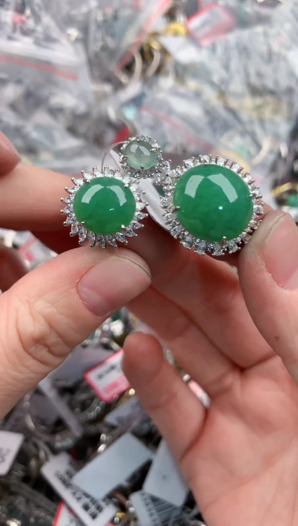 银S925镶嵌戒指翡翠13                  2