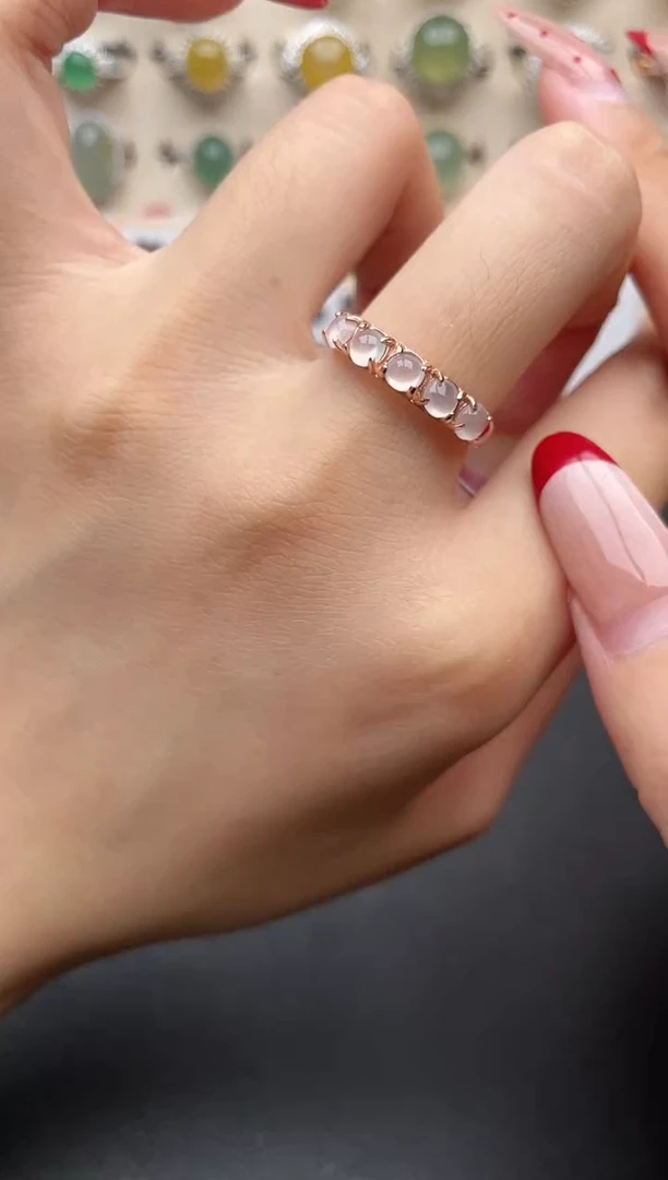 【闪购商品】翡翠戒指银S925镶嵌一物一证一礼盒