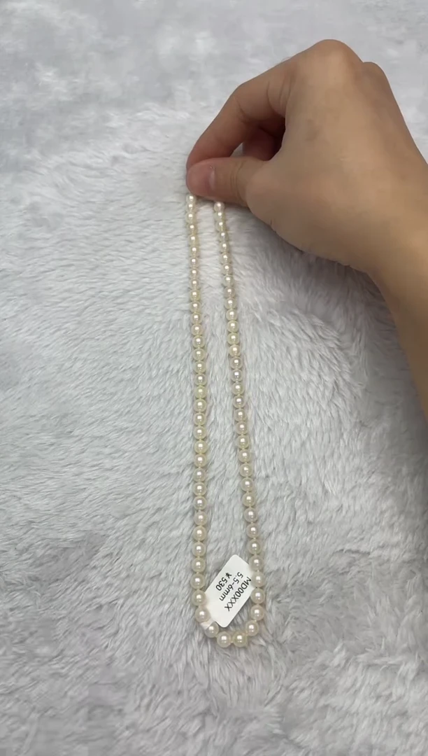 项链银S925镶嵌海水珍珠AK羽皇金5.5-6mm