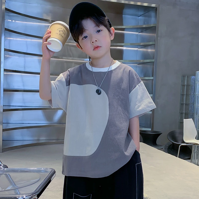 MK&UR.BV童装男童短袖t恤夏装2025新款儿童男孩纯棉夏款中大童潮t