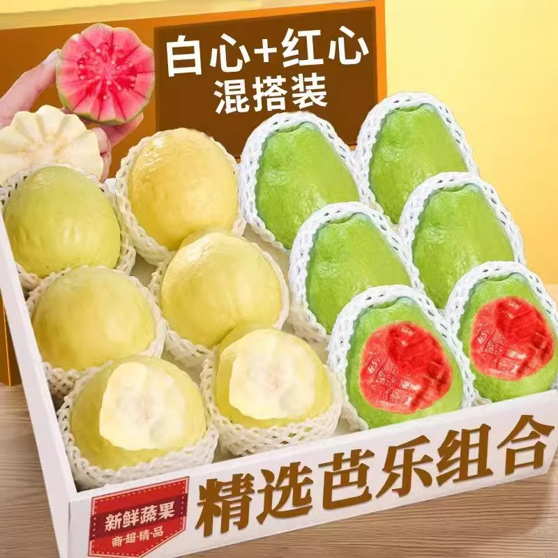 【顺丰/中通】3斤包邮即食软糯双拼芭乐红心番石榴白心奶油芭乐水果