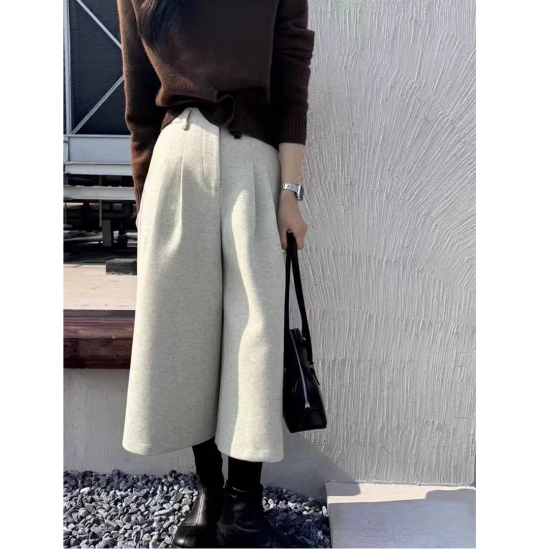 （柚子同款）ZJ冬款高腰八分洋绒阔腿裤8913