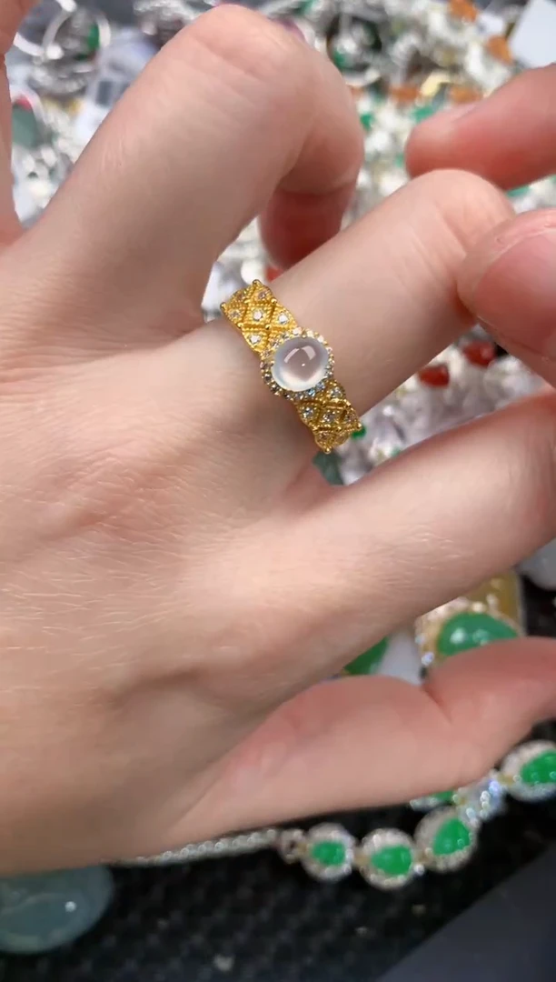 银S925镶嵌戒指翡翠1313---2