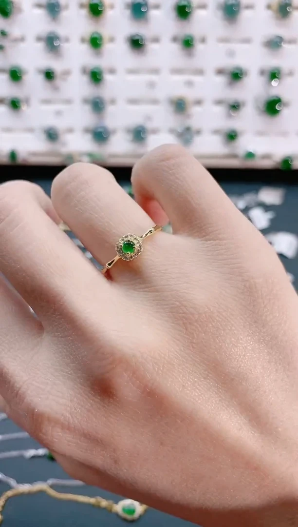 【闪购商品】翡翠戒指银S925镶嵌天然翡翠