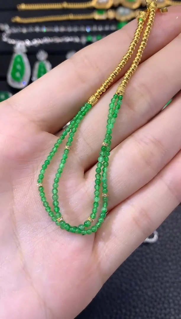 足金镶嵌手链翡翠C32