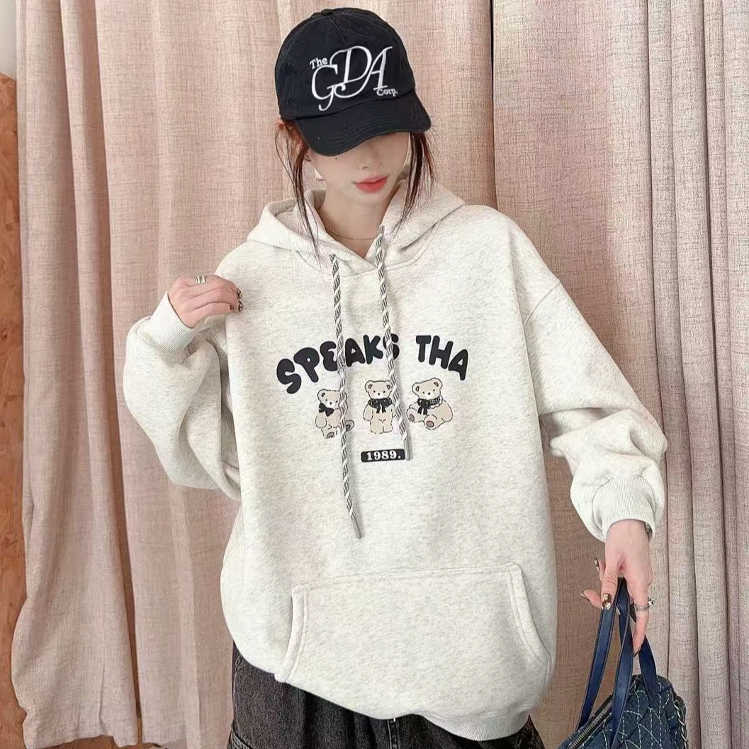 TTY  （加绒）2025冬季亲子韩版ins百搭慵懒感套头连帽卫衣278254