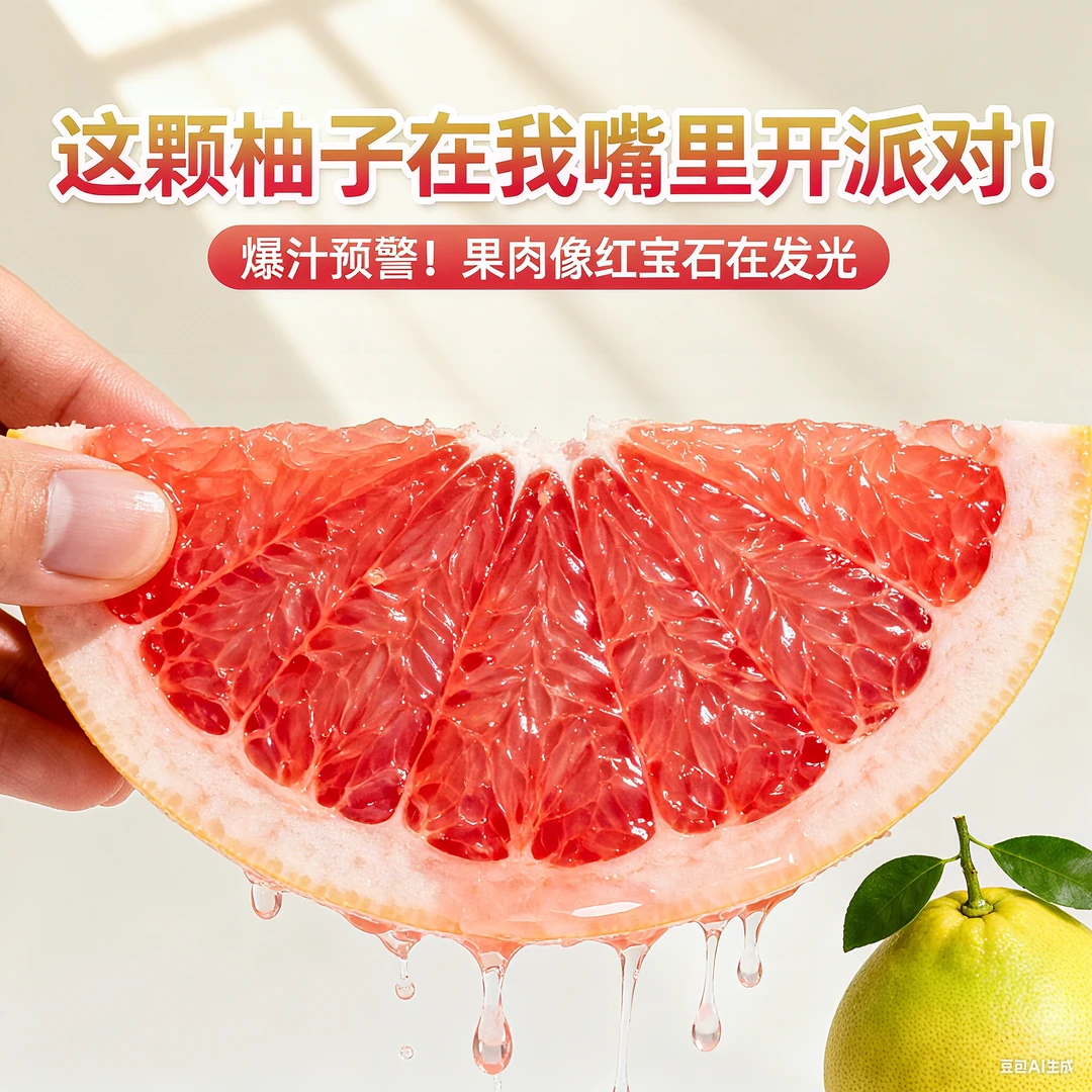 正宗红心蜜柚红肉柚子皮薄鲜嫩多汁当季新鲜应季水果小孩孕妇可吃