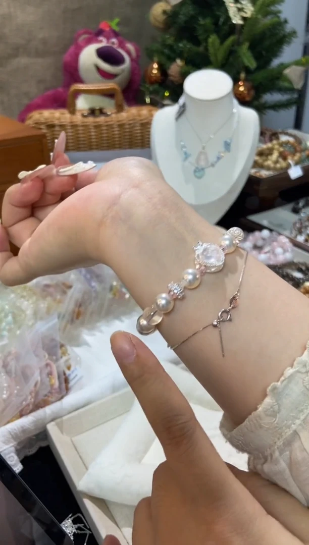 水晶手串未镶嵌孤品捡漏均匀瑕疵介意勿拍